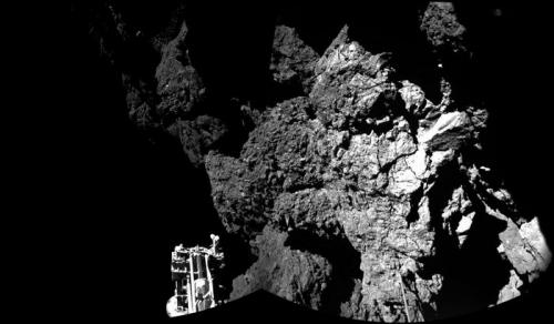 Rosetta lander Philae on a comet