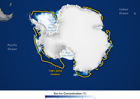 New Record-Low of Ice Extent in Antarctica. (Image Credit: NASA Earth Observtory)